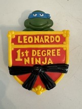 TMNT Leonardo 1st Degree Ninja Burger King Rad Badge Vintage Toy 1989 With Clip - $10.84