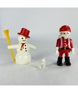 Playmobil Santa &amp; Snowman Christmas Winter White Cat North Pole Frosty - $285.37 MXN