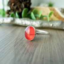 Carnelian Oval Gemstone Solid 925 Sterling Silver Birthday Gift Ring - $8.91+