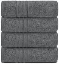 Grey Bath Towels Set of 4 Cotton Body Towel for Hotel Gym Spa Soft Extra... - $52.39