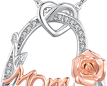 Mothers Day Gifts Basket for Mom, Mom Necklace 925 Sterling Silver Heart... - £53.45 GBP