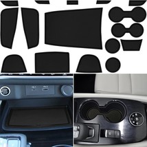 Center Console Liner For Nissan Rogue Accessories 2021 2022, 17 Pcs, Black Trim - £30.55 GBP