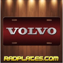 VOLVO Inspired Art on Simulated Red Carbon Fiber Aluminum License Plate Tag - £15.43 GBP
