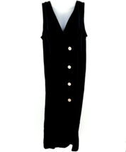 TopShop Womens Long Black Dress Sleeveless Buttoned Size 8 - $47.49