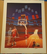 1994 Michael Jordan &quot;When the Loudest Cheer Stopped&quot; Lithograph Poster COA - £883.90 GBP
