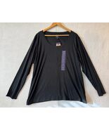 GAP Soft Slub Scoop Neck T-Shirt Black Long Sleeve Shirt QLT49115 Women&#39;... - €8,42 EUR