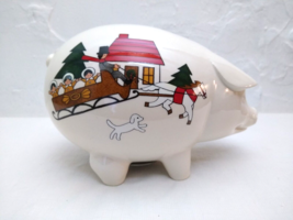 Christmas Pig &quot;Piggy Bank&quot; Mason&#39;s Christmas Village - Ironstone Made in... - £10.75 GBP