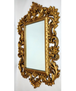 1974 Burwood 505 Filigree Flow Gold Glit Ornate Wall Mirror 34” Regal Ho... - $247.49