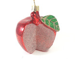 Silver Tree Ornament Bright Red Teacher&#39;s Apple Glass Christmas Red Gree... - £13.49 GBP