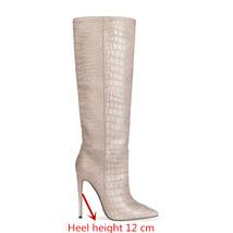 European and American fashion pointed toe stiletto boots pattern sleeve long tub - £103.78 GBP