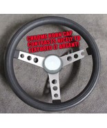 STEERING WHEEL RETRO 3 HOLE 13.5&quot; - GORGEOUS TEXTURED SILVER rat rod GRANT - €141,63 EUR
