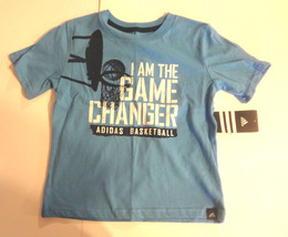 Adidas Boys Blue T-Shirt Size- 4 Nwt ( I Am The Game Changer ) - £8.39 GBP