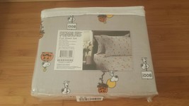 Berkshire Peanuts Snoopy &amp; Woodstock Halloween Sheet Set Gray 4 pc Full - £35.39 GBP