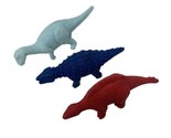 Dinosaur Erasers Lot of 3 Colorful Figural 3 inches long - £3.88 GBP