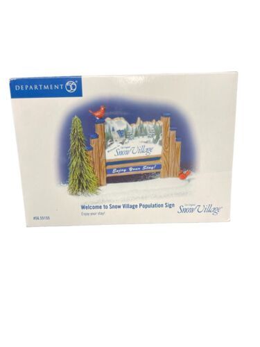 Department 56 Welcome To Snow Village Population Sign Enjoy Your Stay - $24.43