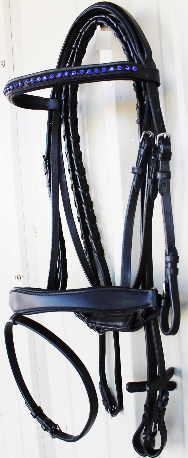 Horse English Padded Leather Show Bridle Crystal Bling  803MT10F - $66.32