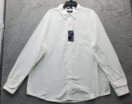 Chaps Shirt Men&#39;s Size 2XL White Classic Oxford Long Sleeve Collared But... - £17.86 GBP