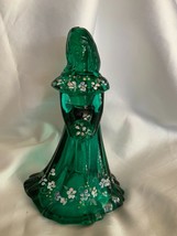 Fenton Art Glass Hand Painted Green Bridesmaid Doll Figurine - £87.72 GBP