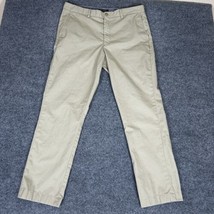 Banana Republic Aiden Chino Pants Mens 37x30.5 Beige Tan Slim Fit Mid Ri... - $15.81