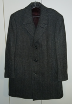 VTG MAITLAND OF ENGLAND MEN'S CHARCOAL GRAY HERRINGBONE PURE WOOL COAT-4... - $149.00