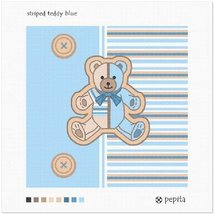 Pepita Needlepoint kit: Striped Teddy Blue, 10&quot; x 10&quot; - £62.54 GBP+