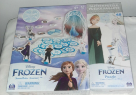 Disney FROZEN 2 Snowflake Journey Board Game And 48 Piece Glitter Puzzle... - $224.47 MXN