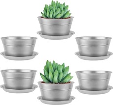 Planter Pots With Tray Perfect For Planting And Wedding Party Decor, 6 Inch - £35.58 GBP