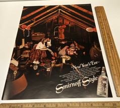 Vintage Print Ad Smirnoff Vodka Romantic Attic New Year's Eve 1970s 13" x 9.75" - $14.69