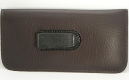 NEW Soft Eyeglasses Glasses Brown Case Pouch with CLIP w/Cleaning Cloth ... - $5.94