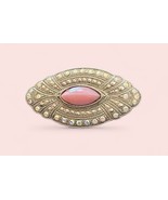 Vintage 1928 Ornate Silver Tone Marcasite Aurora Borealis Brooch Pin Pin... - $16.83