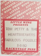 TOM PETTY / FAB POODLES - VINTAGE ORIGINAL 1980 CLOTH CONCERT BACKSTAGE ... - $27.38 CAD