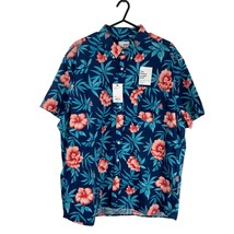 Sonoma Button Front Shirt Mens XXL Perfect Length Hawaiian Floral Collar... - £8.63 GBP