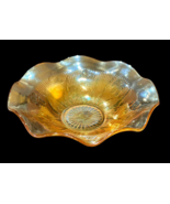 Marigold Carnival Glass Jeanette Iris and Herringbone Bowl Ruffle Edge 1... - £15.01 GBP