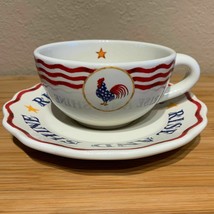 American Rooster Rise And Shine Soup Cup Saucer Dept 56 Chicken New Box - £17.21 GBP