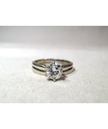 14K White Gold Diamond Wedding Set Size 6 1/4 K186 - £2,367.08 GBP