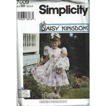 Simplicity Sewing Pattern 7009 Dress Hairbow Doll Clothes Easter Girls Size 5-8 - $17.99