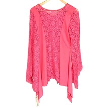 Body Wrappers Lyrical Praise Tunic Top Sparkly Drapey Lace Rose Pink M - £27.68 GBP