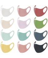 12 PACK Lightweight Adult Soft Solid Color Washable Reusable Face Mask - $19.79