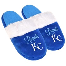 KC Kansas City Royals Womens Colorblock Fur Slide Slippers MLB - $21.95