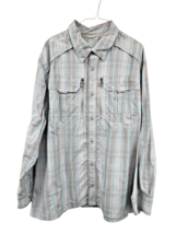 Cabela’s Guidewear Shirt Men’s 2XL Gray Blue Plaid Nylon UPF 50 Fishing ... - $18.00