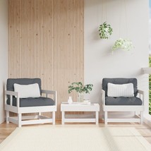 Garden Chairs with Cushions 2 pcs White Solid Wood Pine - £112.04 GBP