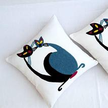 Traditional JaipurCats Embroidery Suzani Cushion Cover 16x16 Boho Decora... - £10.40 GBP