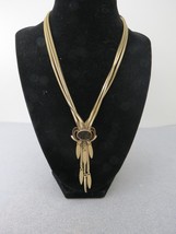 Monet 50s Necklace Priscilla Book Piece Multi Snake Chain Designer Gold Tone - £22.30 GBP