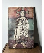 1977 Christ Pantocrator Printed 1st Communion Icon on Wood Wall hanging - $331.51 MXN