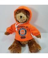 Dave And Busters Teddy Bear Orange Hoodie Sweatshirt Plush Stuffed Brown... - $10.39