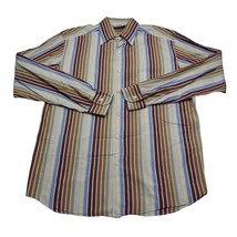Ermenegildo Zegna Shirt XL Multi-Color Stripe Italy Long Sleeve Dress  - £14.70 GBP