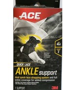 Ace Adjustable Quick-Lace Ankle Support Black Moderate Compression - £7.03 GBP