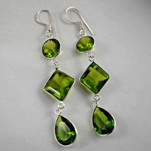 Plata de Ley Hecho a Mano Peridoto Piedra Largo Colgante Fantástico Precioso - £28.67 GBP