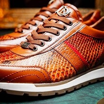 Brescia Genuine Snake and Calfskin Fashion Sneaker Honey image 9