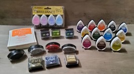 Ink Pad Pigment Lot 27 Pieces Dye Memento Dew Drop Brilliance Color Box Sealed - £44.04 GBP